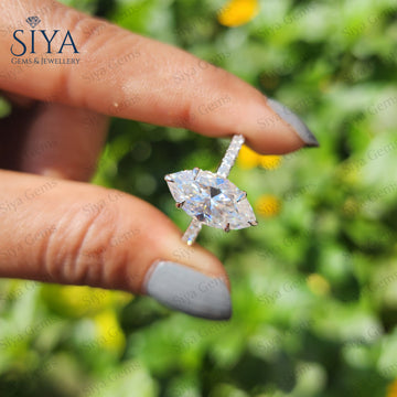 Marquise Cut Moissanite Engagement Ring 14k Gold Tulip Setting Ring Unique Promise Ring Wedding Ring Anniversary Gift For Her