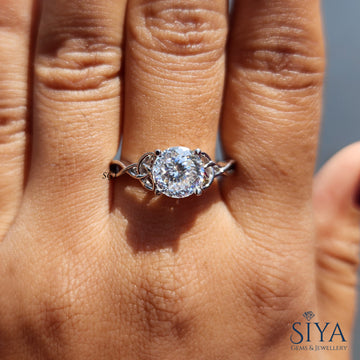 2.11 CT Antique Portuguese Cut Moissanite Engagement Ring Unique Colorless Ring Wedding Ring Solitaire Ring 14K Solid Gold Anniversary Gift For Her