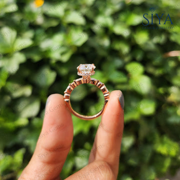 Round Lab-Grown Diamond Ring Engagement Ring for Her Classic Solitaire Wedding Ring