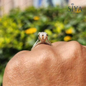 3CT Marquise Moissanite Engagement Ring 14K Gold Tulip Setting Wedding Ring for Her Anniversary Ring Unique Proposal Ring Handmade Jewelry