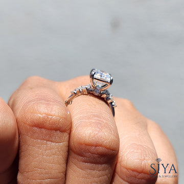 3CT Radiant Cut Cluster Engagement Ring Radiant Cut Moissanite Diamond Ring 14K Solid Gold Anniversary Gift For Her Personalized Gifts