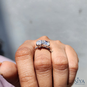 Two Stone Marquise and Radiant Cut Moissanite Ring Toi Et Moi Engagement Ring Wedding Ring 14K Solid White Gold Ring Anniversary Gifts.
